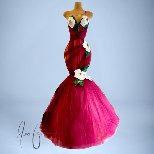 Mali Floral Mermaid Evening Gown