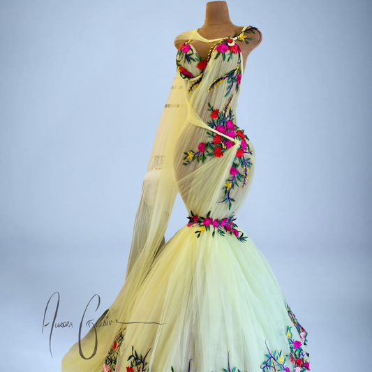 Teyana Floral Mermaid Wedding Gown