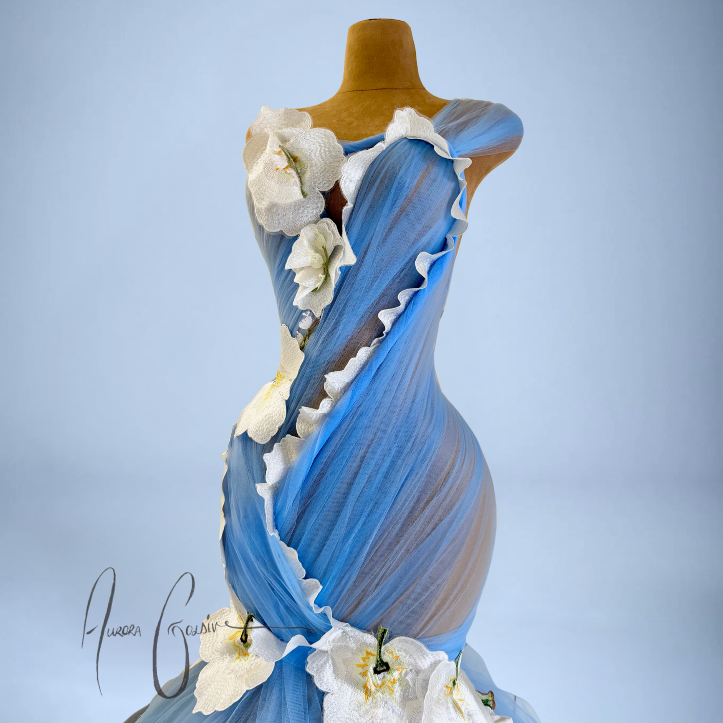 Donna Marie Floral High Fishtail Mermaid Gown