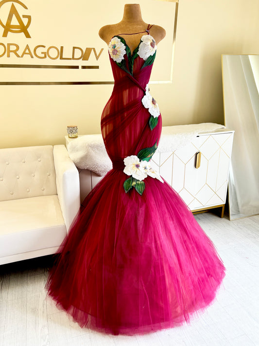 Mali Floral Evening Gown