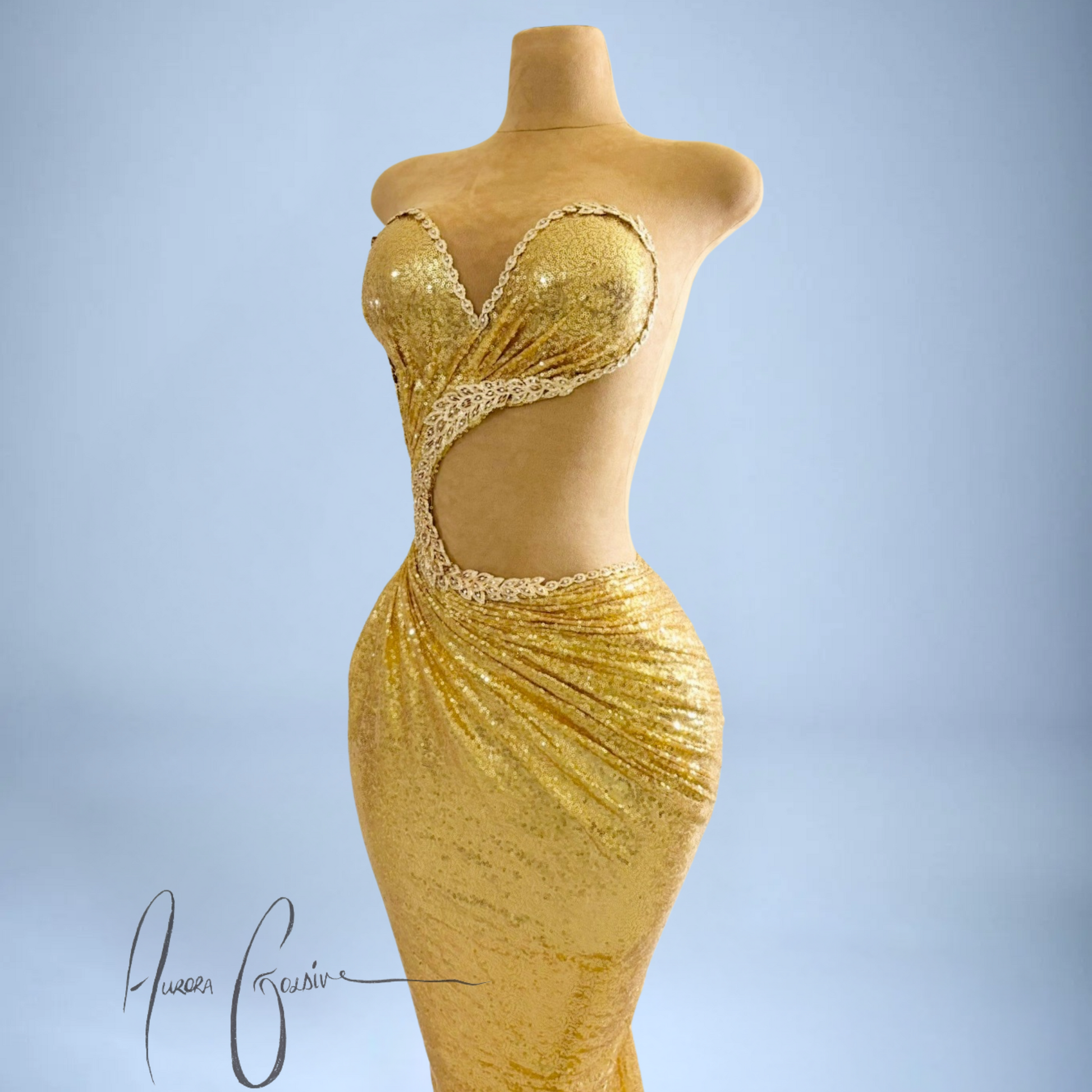 designer gold dresses Emmanuel Haute Couture Embellished Gold Evening Dress HK