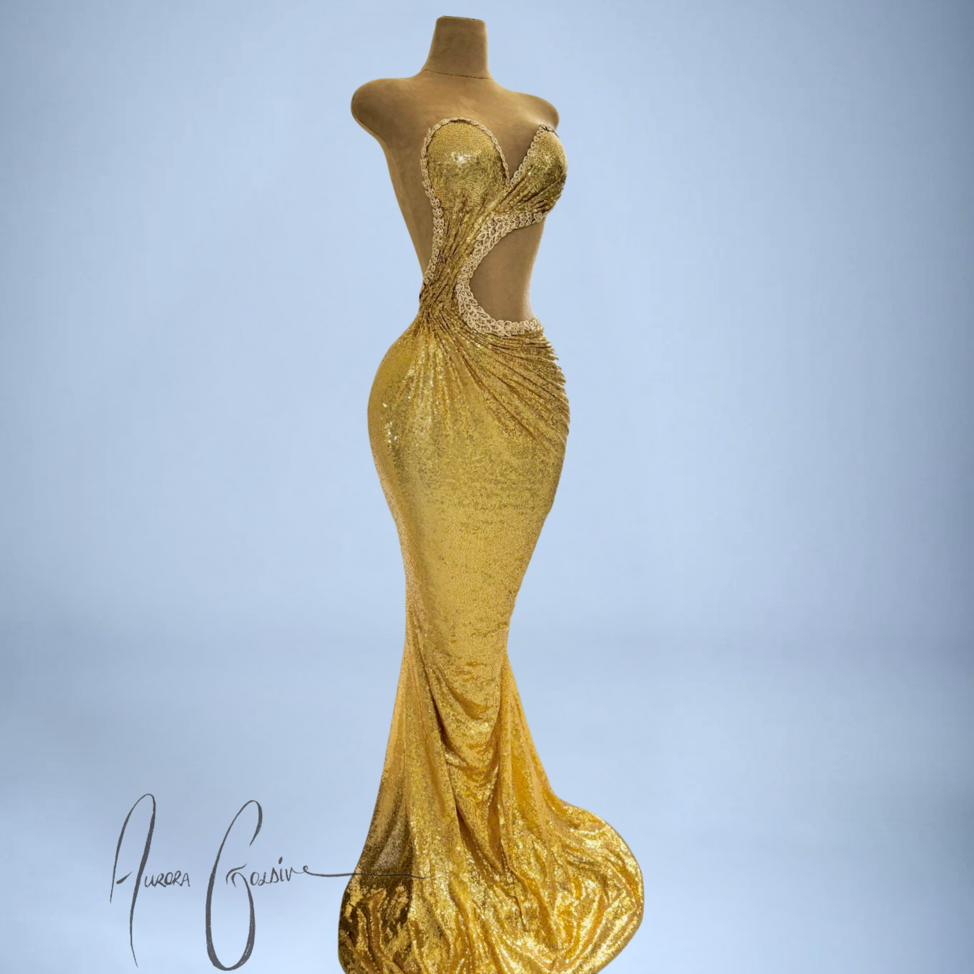 el dorado dress in gold glitter Diamond Mirror Dress (Gold)