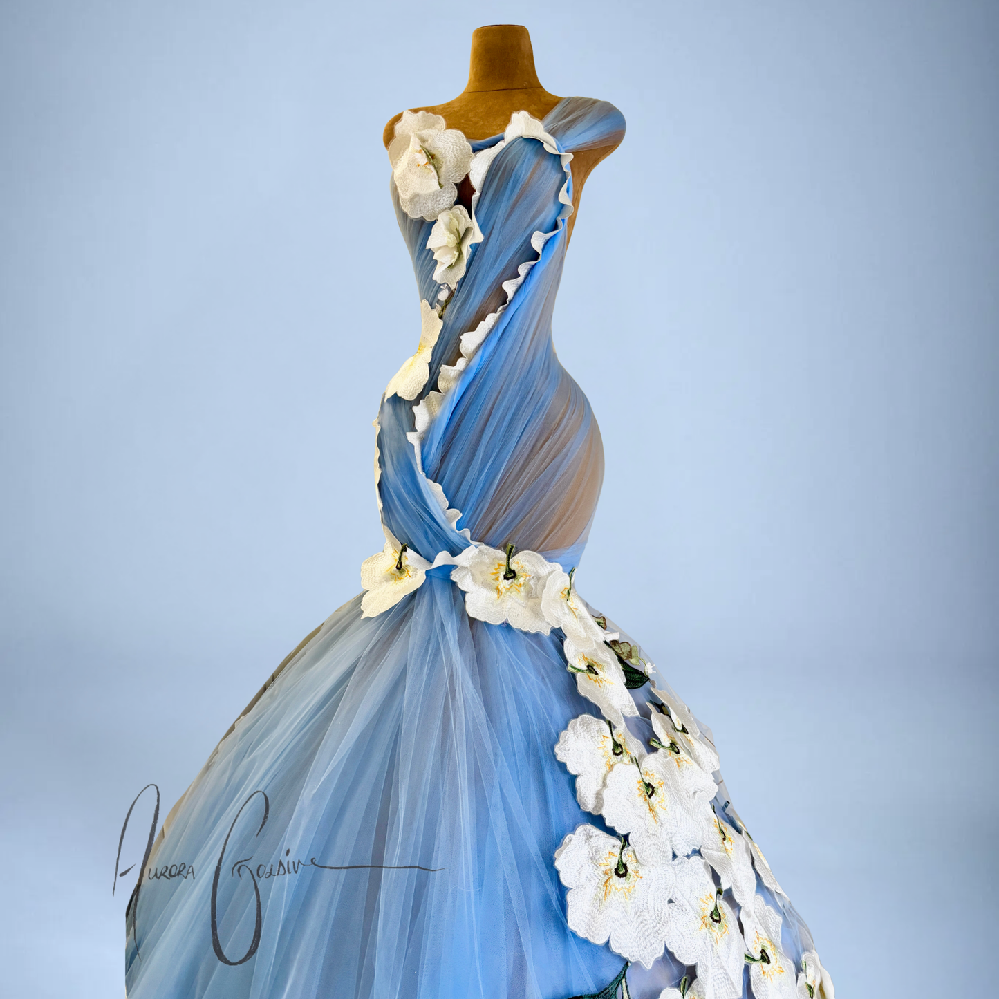 Donna Marie Floral High Fishtail Mermaid Gown