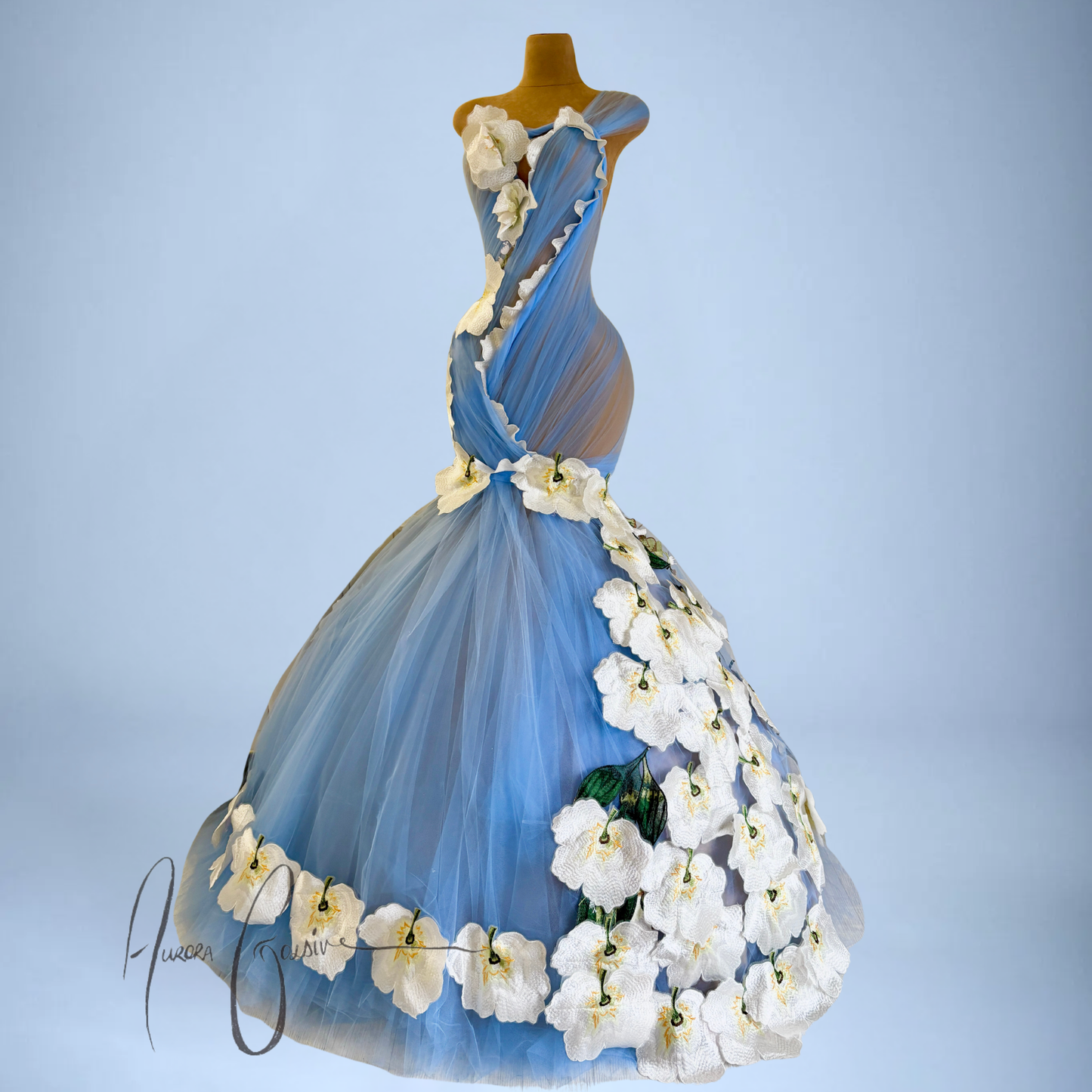 Donna Marie Floral High Fishtail Mermaid Gown