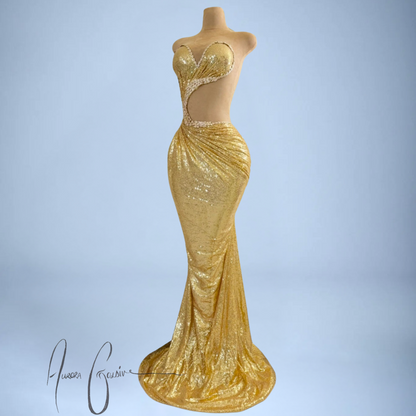 22kt Gold Gown– Luxury Evening Dress 22kt Gold Gown– Luxury Evening Dress