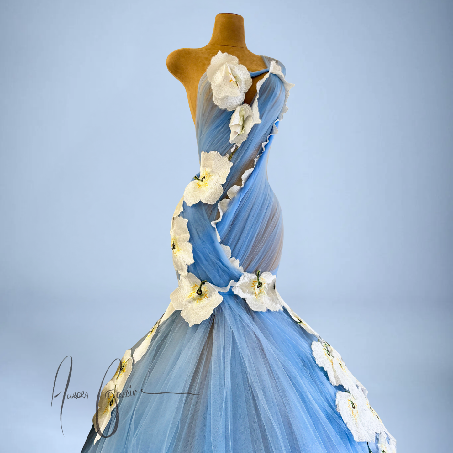 Donna Marie Floral High Fishtail Mermaid Gown