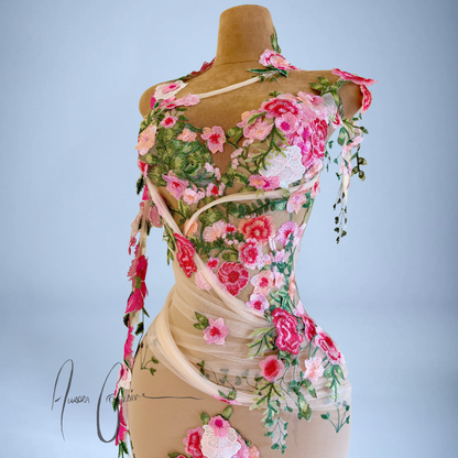 Orvillia Embroidered Floral Mermaid Gown