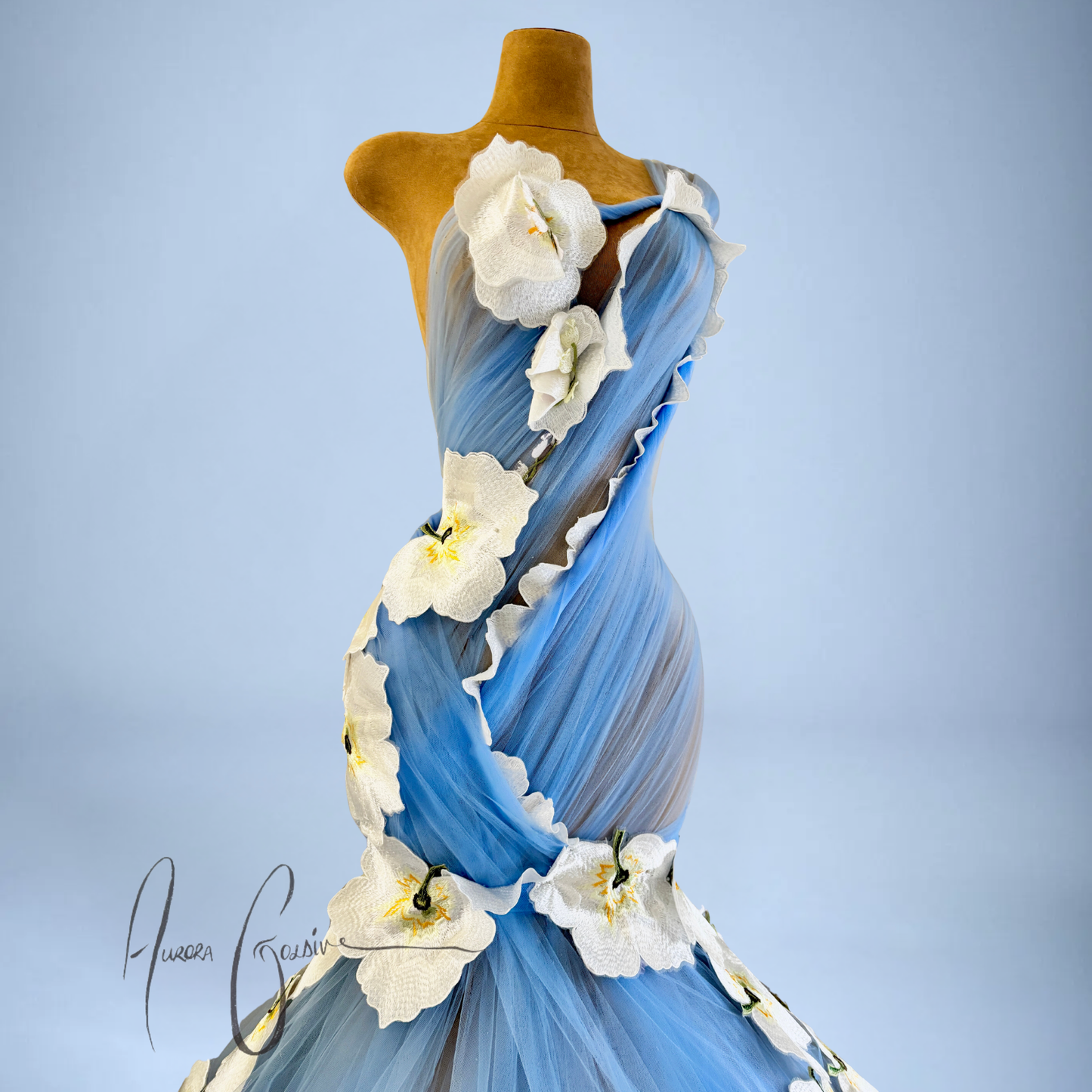 Donna Marie Floral High Fishtail Mermaid Gown