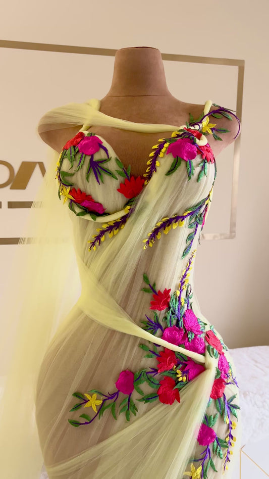 Teyana Floral Mermaid Wedding Gown