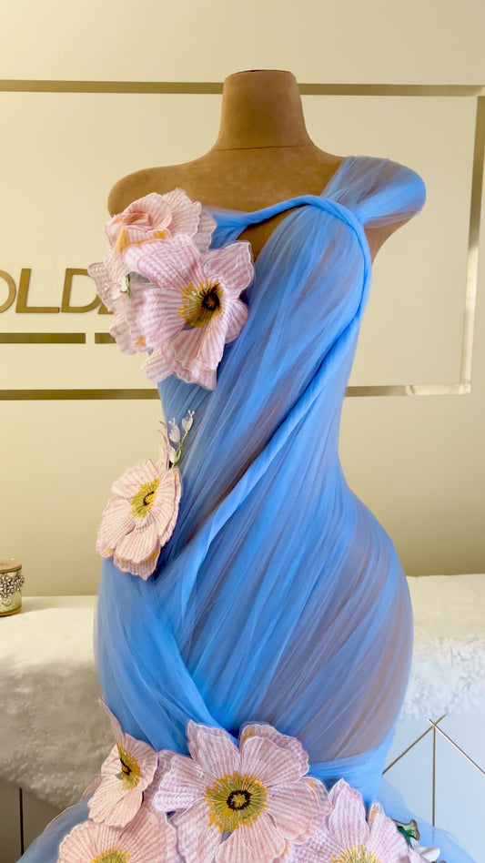 Temilade Floral High Fishtail Mermaid Gown